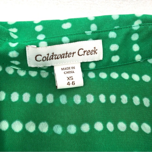 05 Green With White Polka Dot Blouse Size 4-6 - Picture 6 of 11